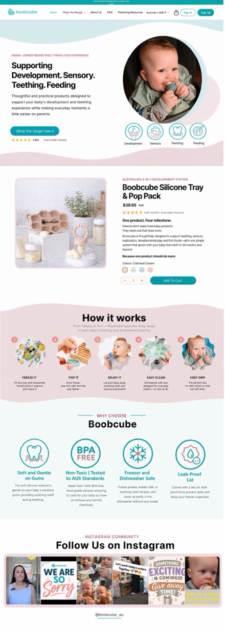Boobcube website design
