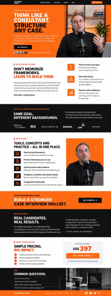 Coaching Cases website design