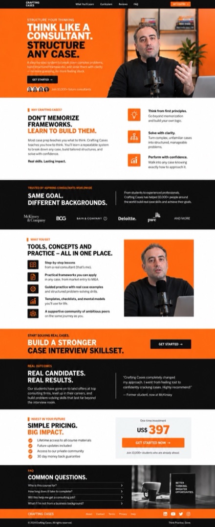 Crafting Cases website design