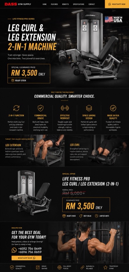 DASS Gym Supply website design