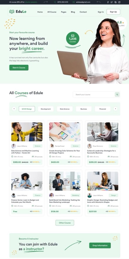EduLe website design