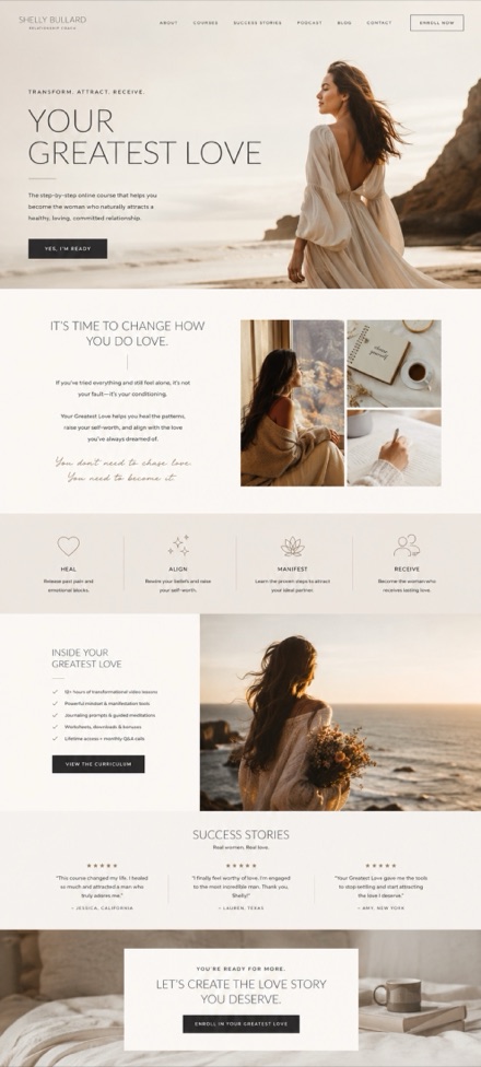 Your Greatest Love website design