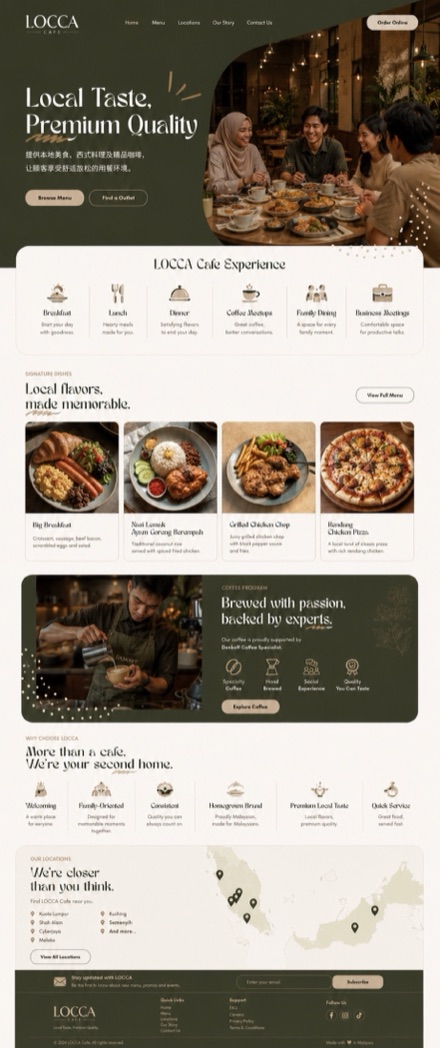 LOCCA Café website design