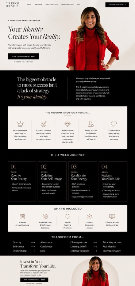 Your Rich Identity website design