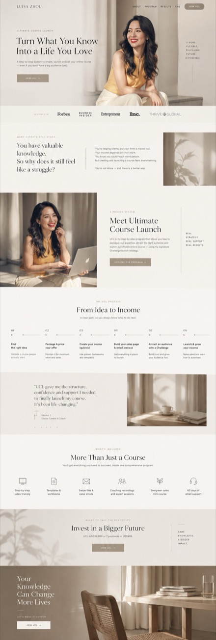 Ultimate Course Launch website design